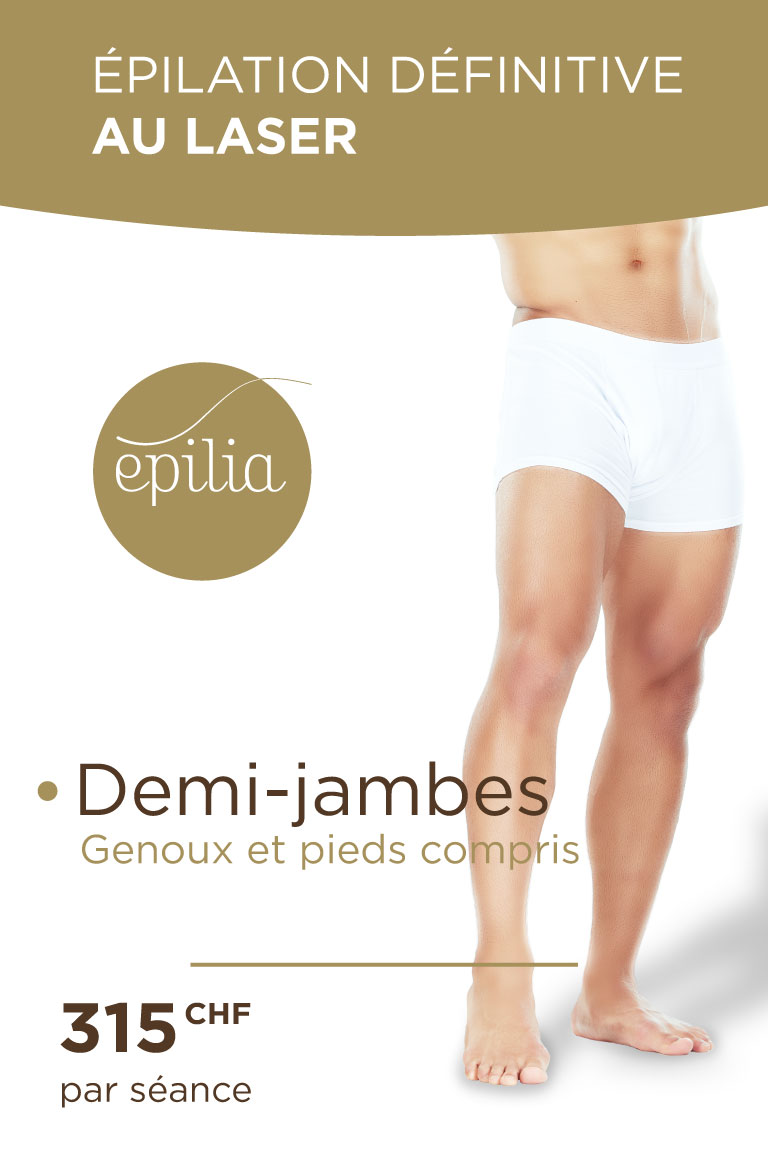 Épilation laser demi-jambes homme